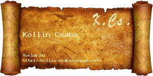 Kollin Csaba névjegykártya