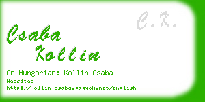 csaba kollin business card